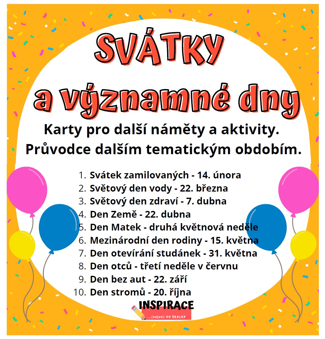 V Znamn Dny A Sv Tky Tematick Karty Pro N M Ty A Aktivity